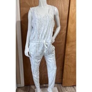 Daily Ritual Women's Supersoft Terry Sleeveless Scoopneck White Jumpsuit Size XL